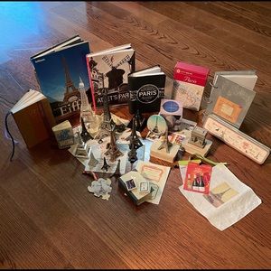 Tres Chic! French Lot of items-Eiffel Towers, Books, Wine labels, and much more!